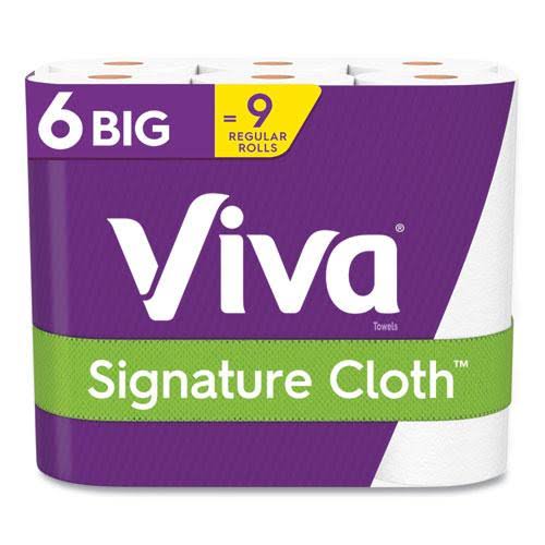 Viva Signature Cloth Choose-A-Sheet Kitchen Roll Paper Towels, 2-Ply, 11 x 5.9, White, 78 Sheets-Roll, 6 Roll-Pack, 4 Packs-Carton 53332