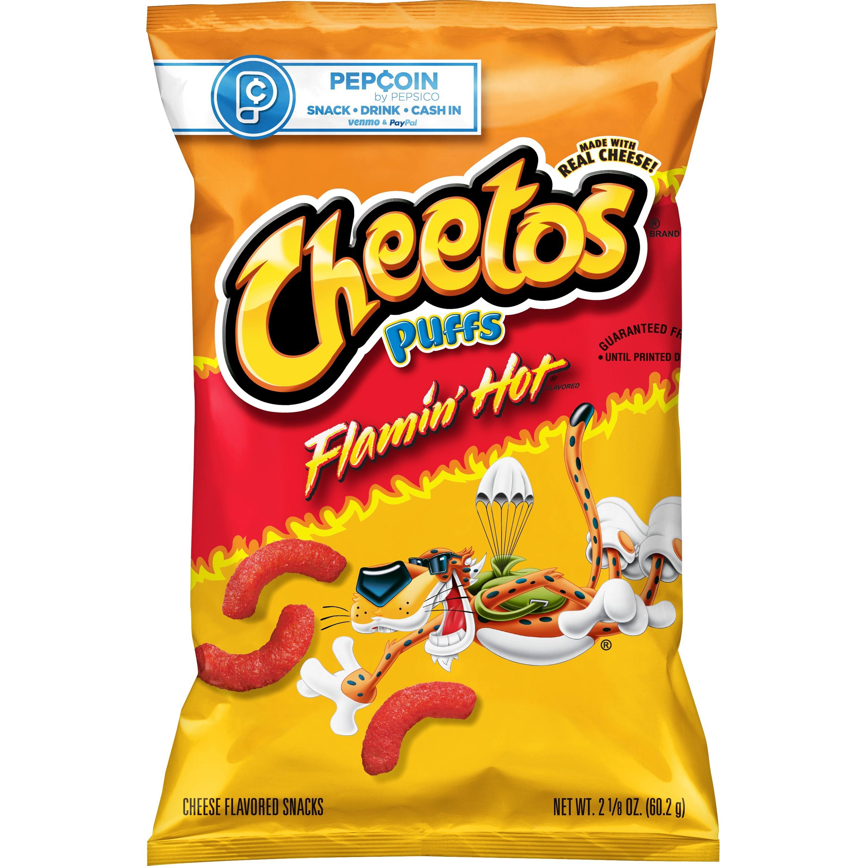 CHEETOS Cheese Flavored Snacks, Flamin' Hot Flavored, Puffs - 2.125 oz