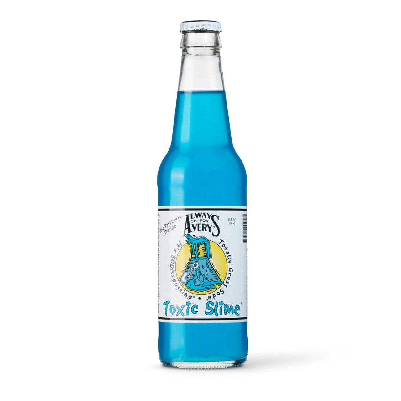 Rocket Fizz Toxic Slime Blue Raspberry/Orange Soda - 355ml