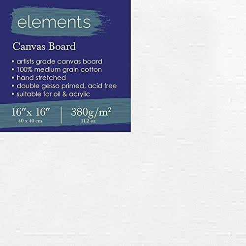 (16"x16") - Elements 100% Grain Cotton Canvas Board - Double Gesso Primed (41cm x 41cm )