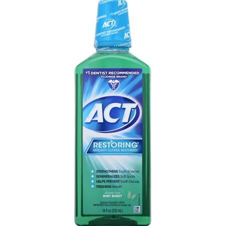 ACT Restoring Mint Burst Anticavity Fluoride Mouthwash - 18 fl oz
