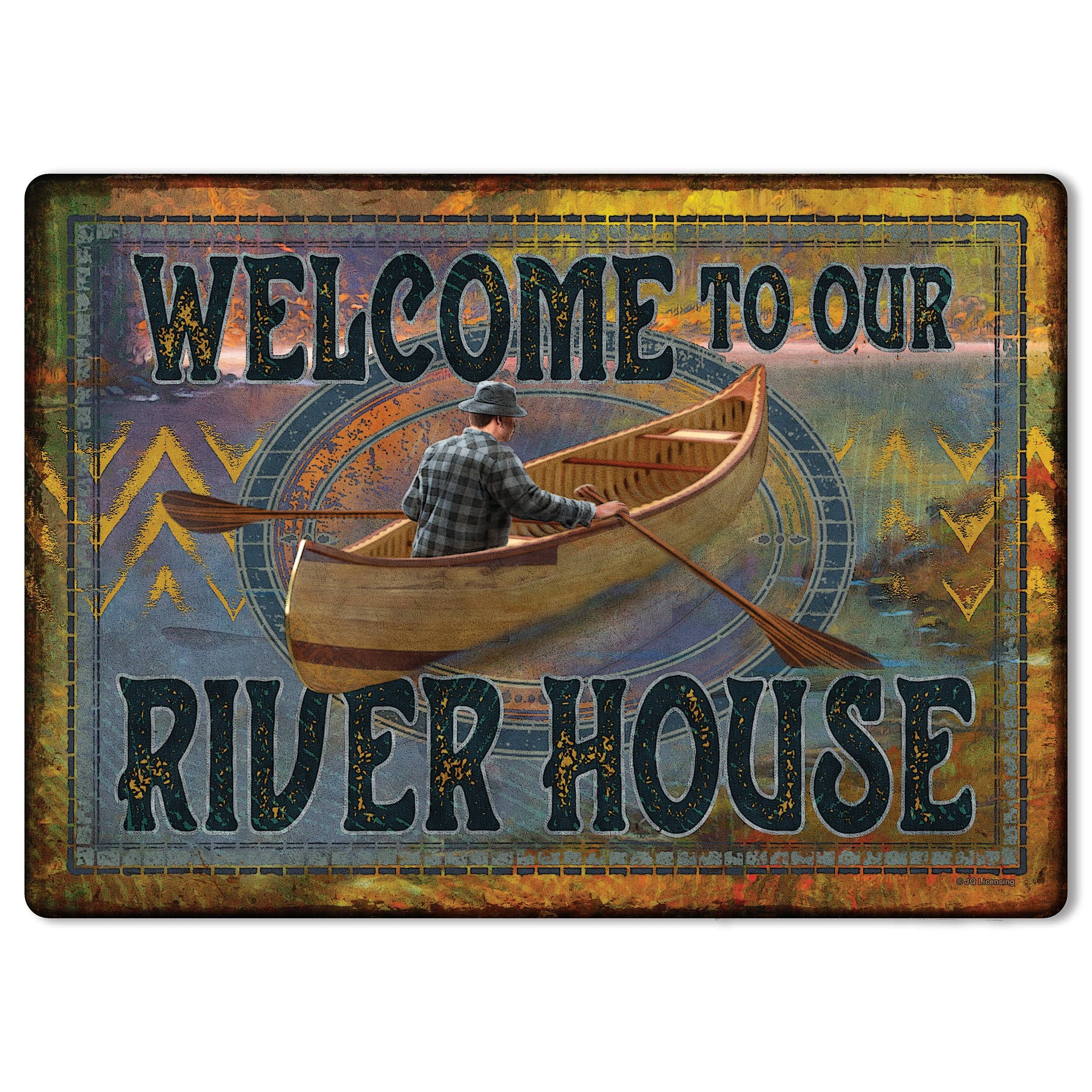 River S Edge Products Tin Sign 12in x 17in River House