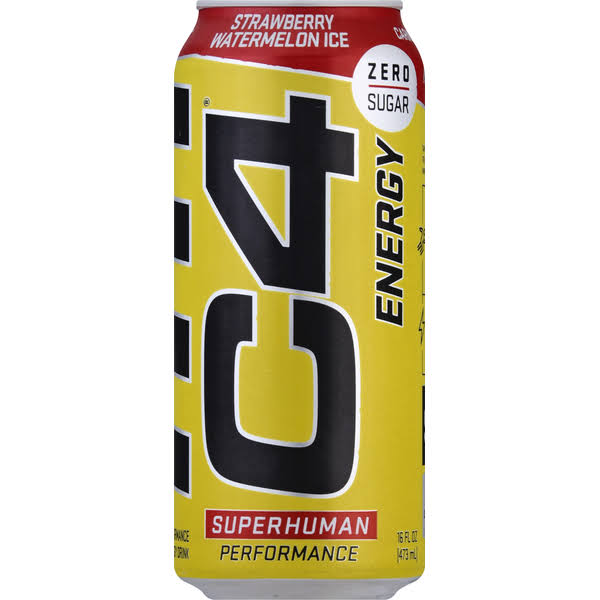 C4 Cellucor Original Carbonated Sparkling Drink, Strawberry Watermelon Ice - 16 fl oz can