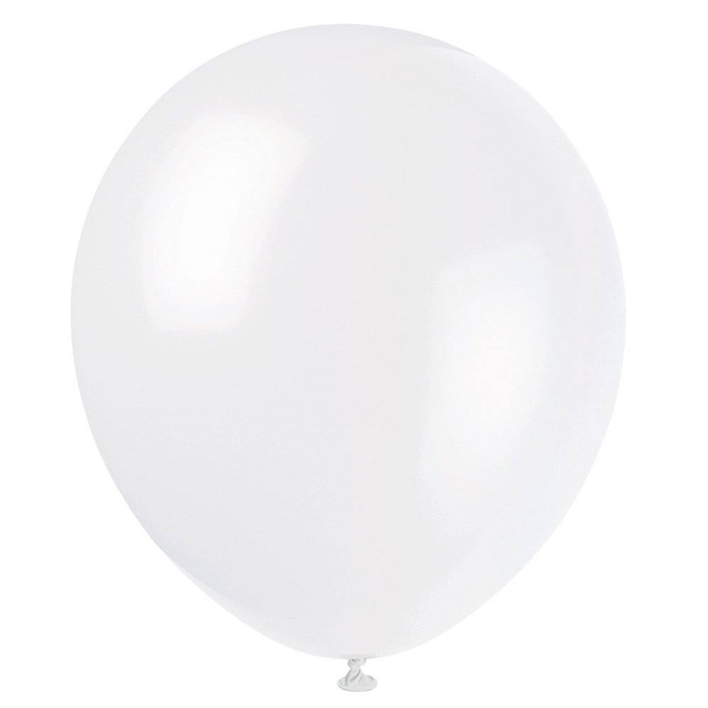 Unique Industries Latex Balloons - White, 9", 20ct