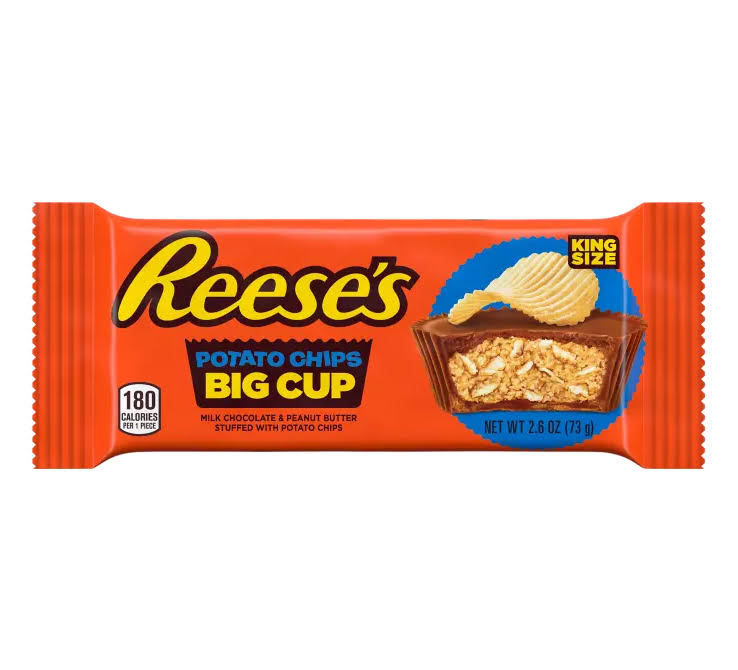 Reese's Peanut Butter Cups, Potato Chips Big Cup, King Size - 2.6 oz