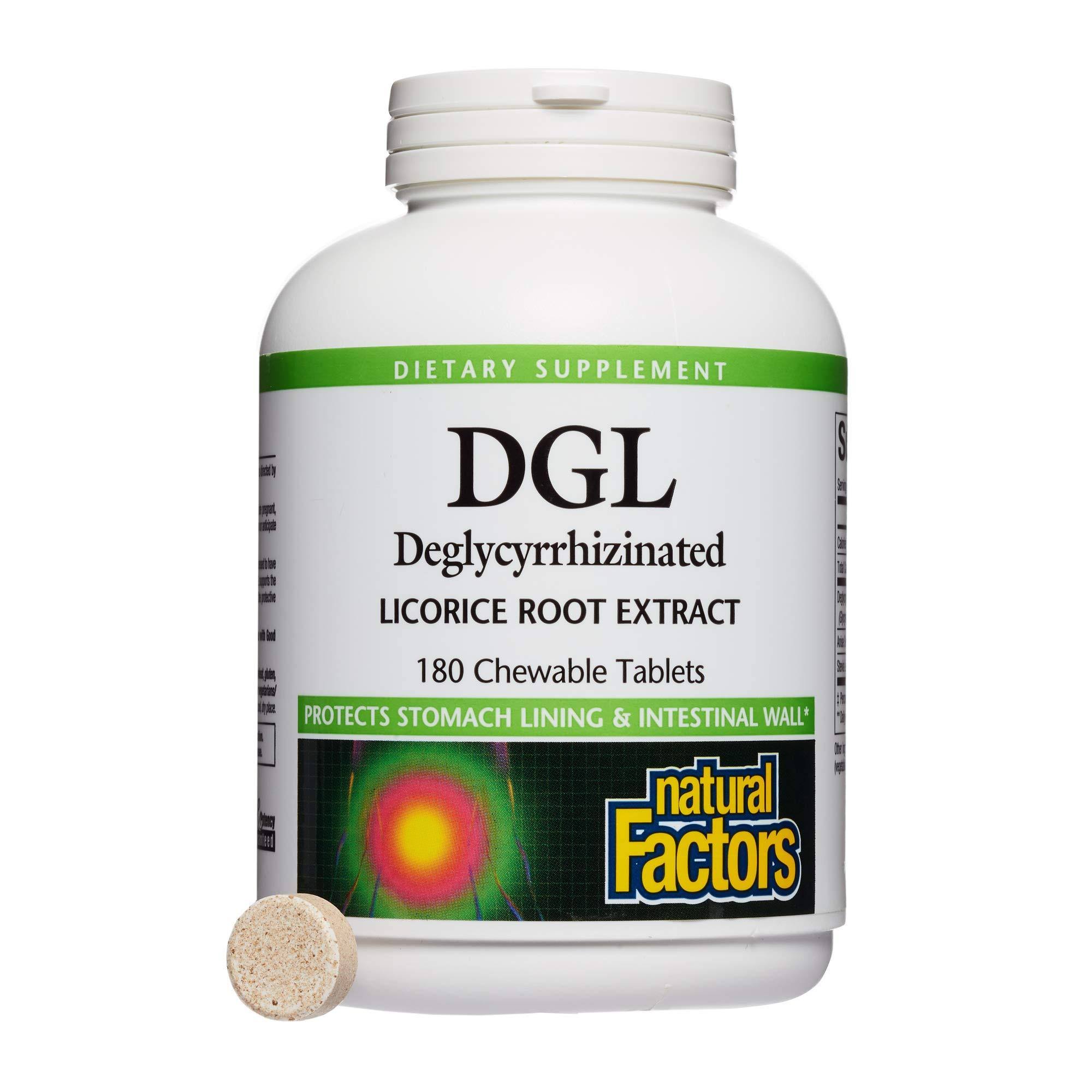 Natural Factors DGL Licorice Root Extract - 180 Chewable Tablets