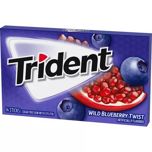 Trident Wild Blueberry Twist Sugar Free Gum 14pc