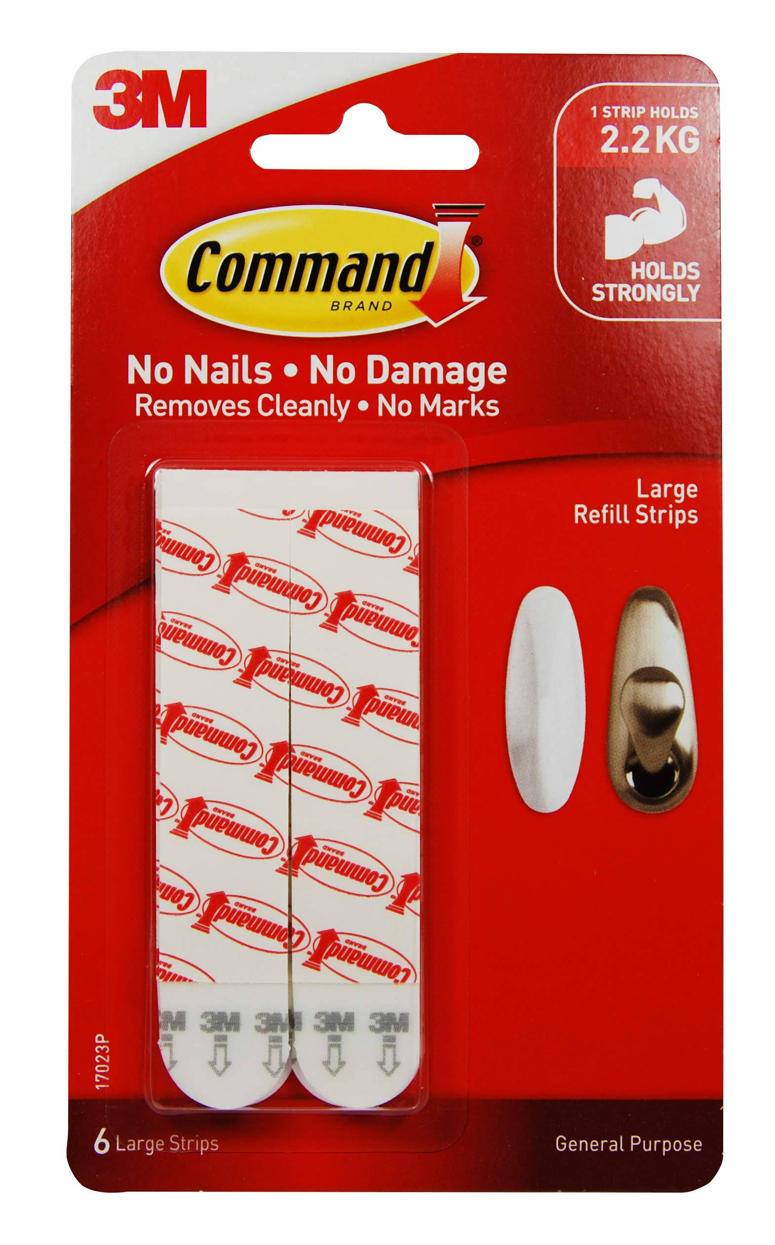 Command Large Mounting Refill Strips, 6-Strip