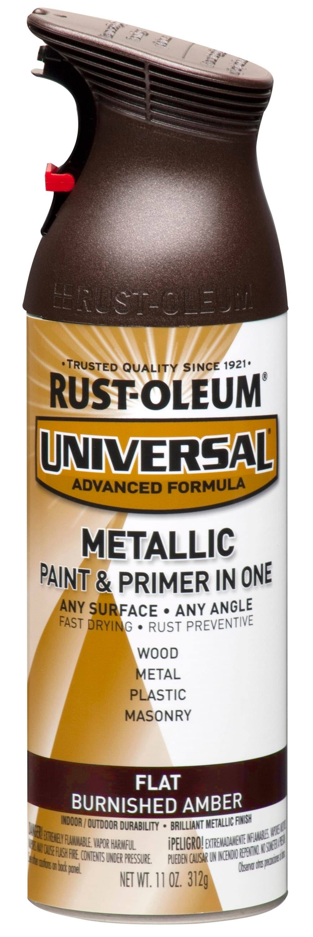 Rust-Oleum Universal All Surface Spray Paint - Flat Metallic Burnished Amber, 11oz