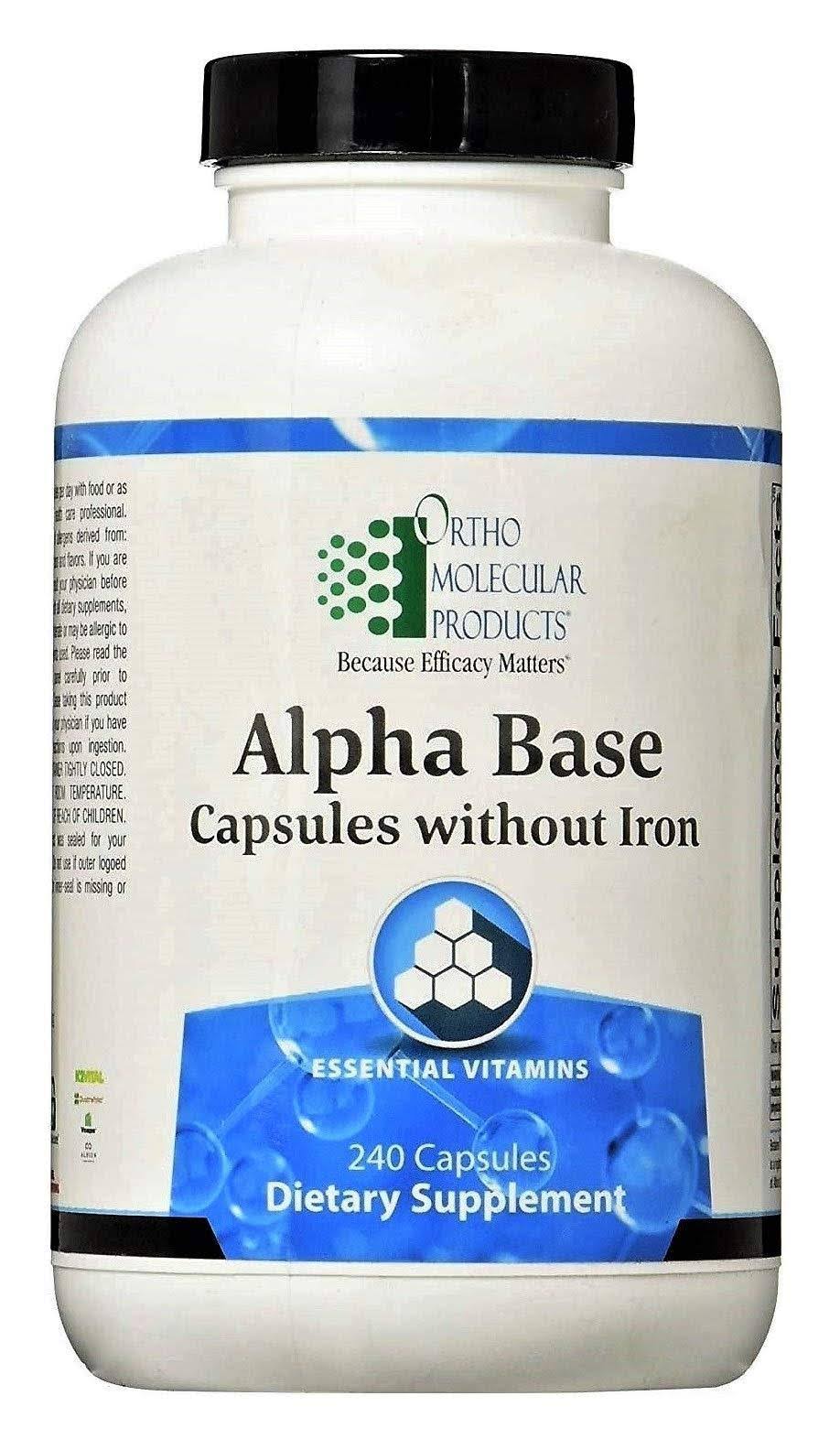 Ortho Molecular Products Alpha Base Without Iron Capsules - 240 capsules