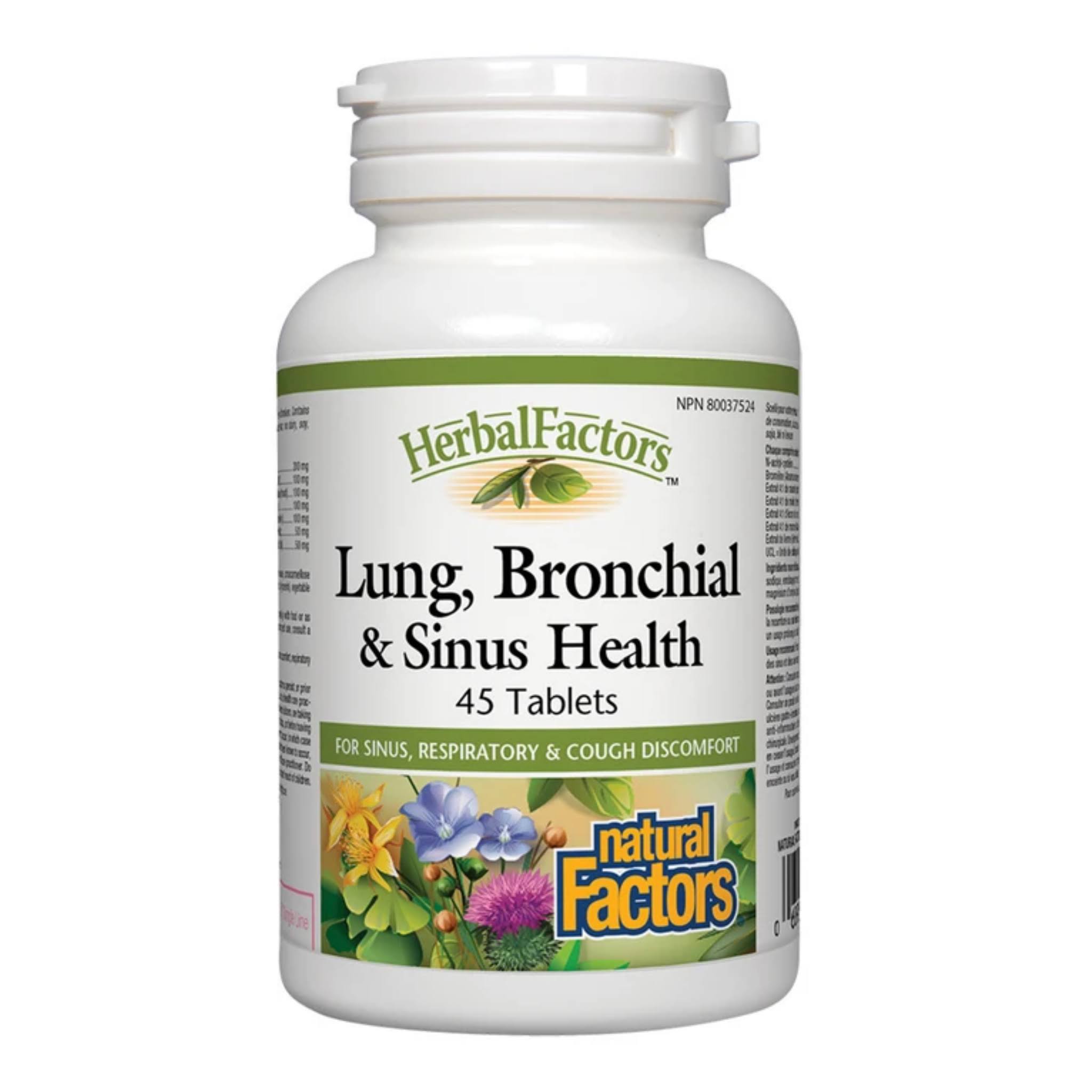 Natural Factors Lung Bronchial and Sinus Health Supplement - 45 Tablets