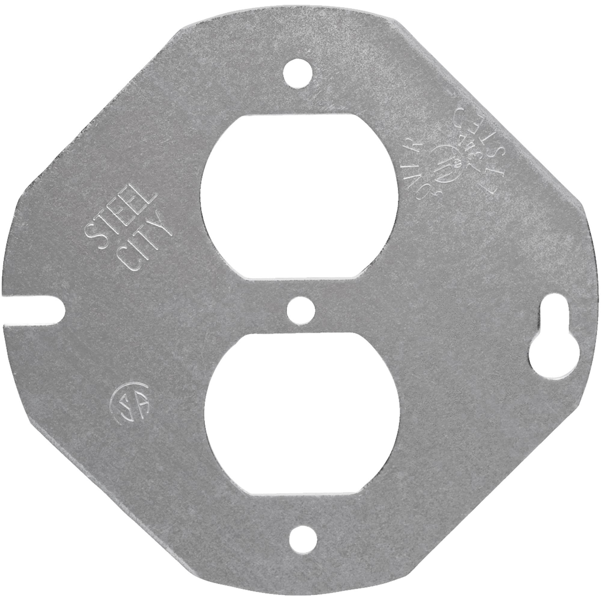 Raco Round Flat Duplex Receptacle Cover - 4"