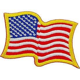 Eagle Emblems Pm0114 Patch-flag USA, Wavy, Gold (2-1/4"x3-1/4")