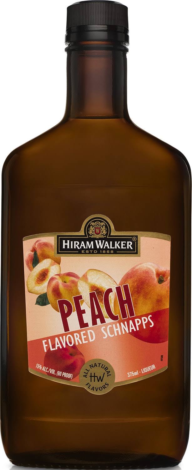 Hiram Walker Peach Schnapps Liqueur - 375ml
