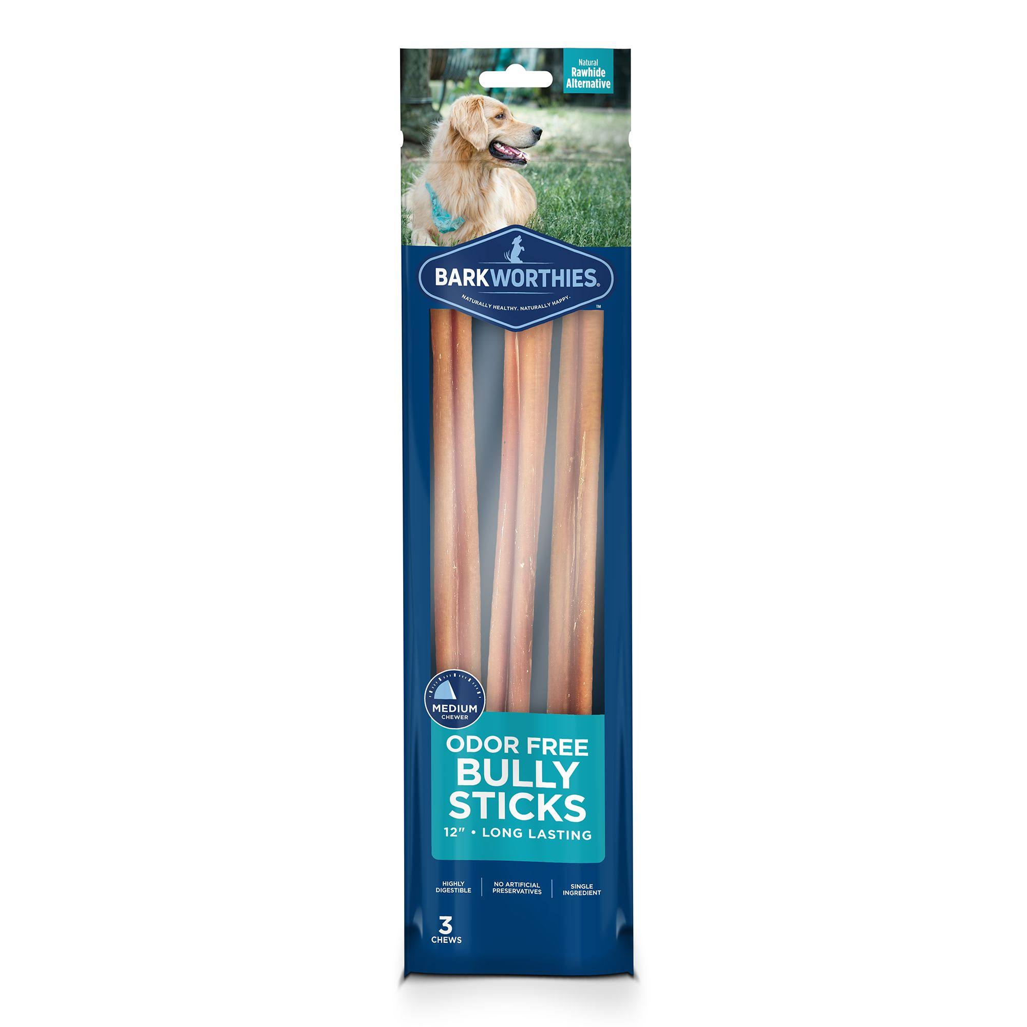 Barkworthies Odor Free Bully Sticks - 12", 3 Pack
