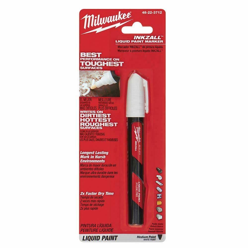 Milwaukee 48-22-3712 INKZALL White Liquid Paint Marker