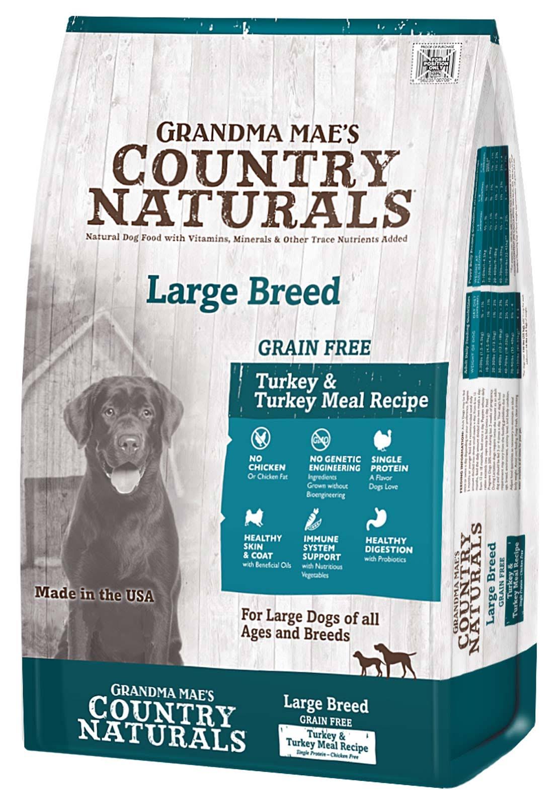Grandma Maes Country 46000706 Naturals Large Breed Limited Ingredient Grain Free Turkey Dog Food - 30 lbs