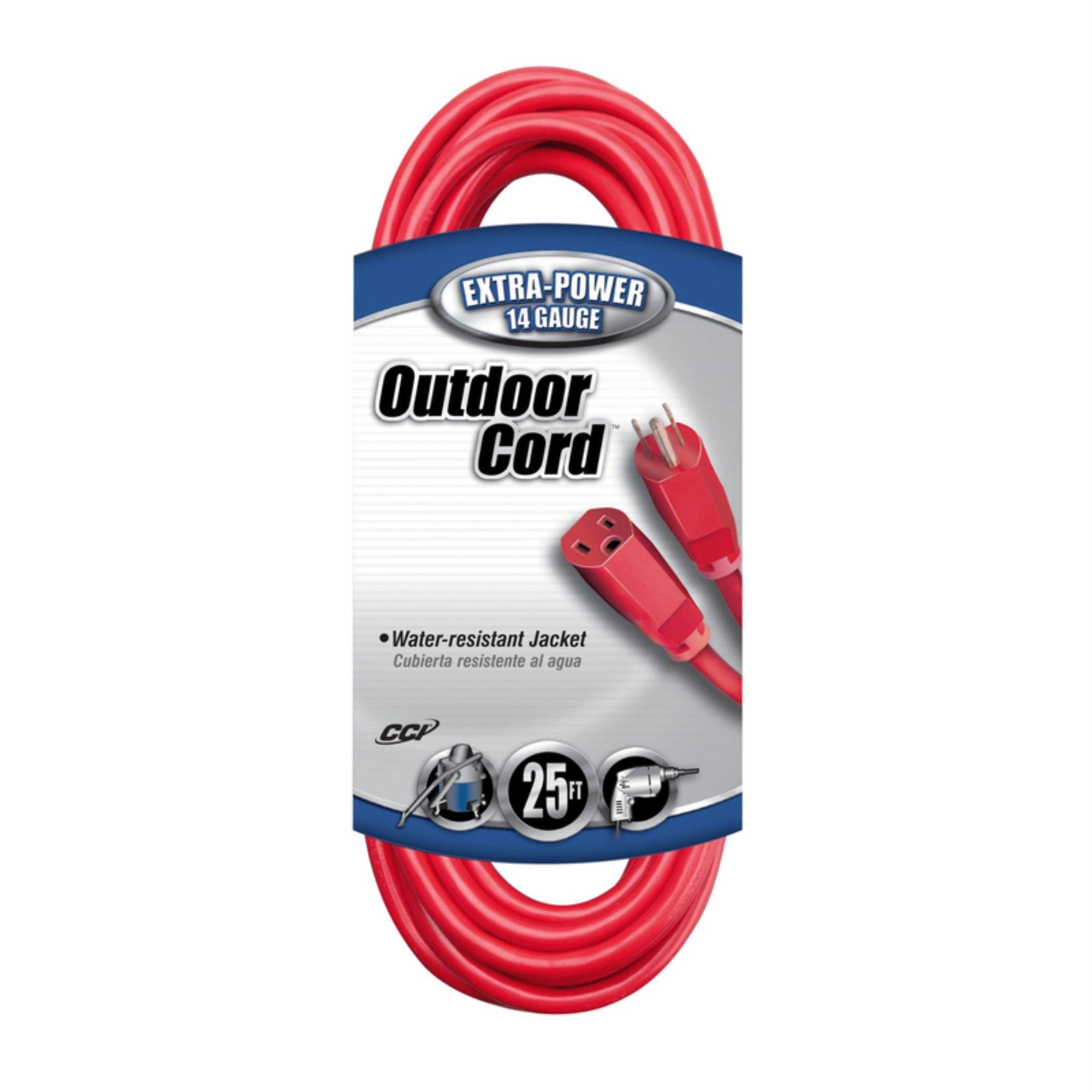 Coleman Cable Vinyl Extension Cord - 15A, Red