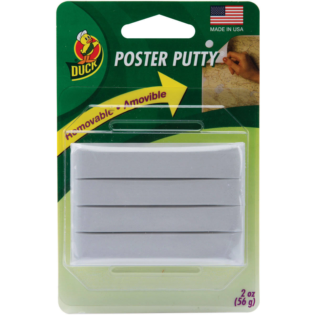 Duck Brand 1436912 Removable Mounting Poster Putty - 2oz, White