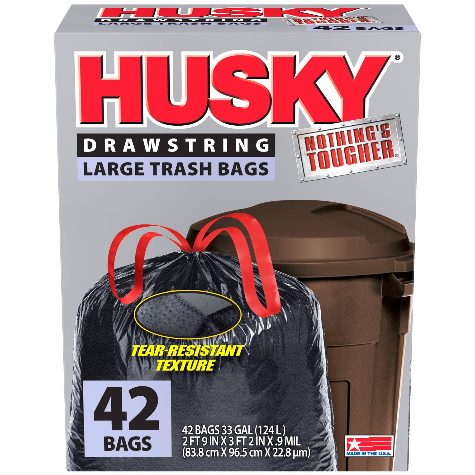 Poly-America Husky Drawstring Trash Bags - Large, x42