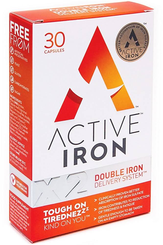 Active Iron | Iron Tablets | Ferrous Iron Sulphate Supplement | Clinically Proven | 1-month Supply
