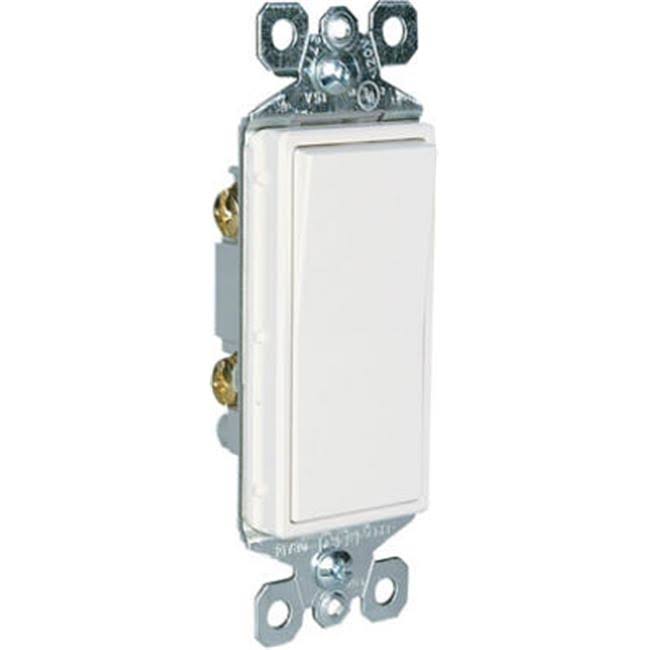 Pass and Seymour Single Pole Decorator Switch - 15A, White