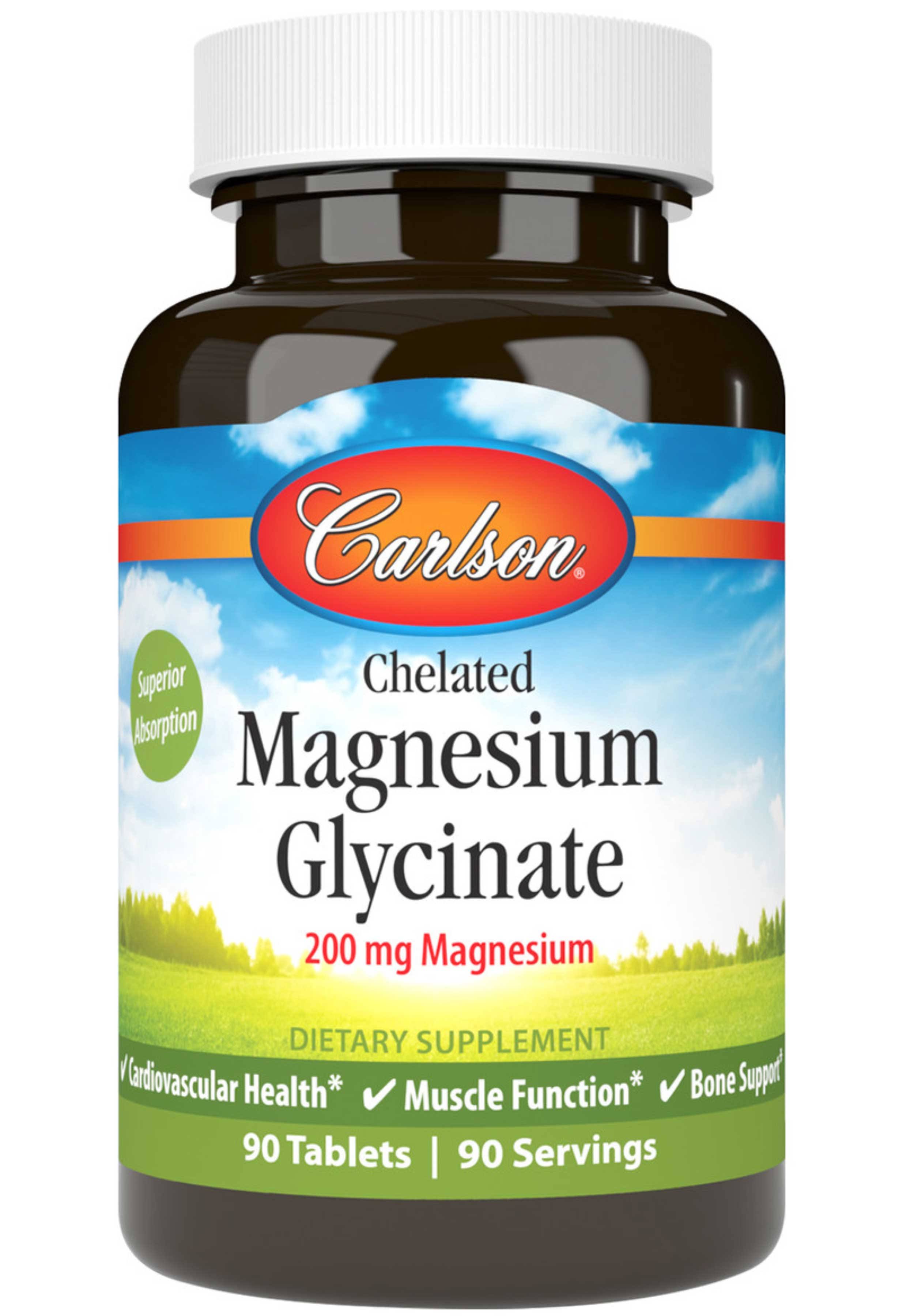 Carlson Labs Chelated Magnesium - 200 mg - 90 Tablets