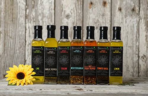 Smude Flavored & Infused Sunflower Oils [Cold Pressed, All Natural, No