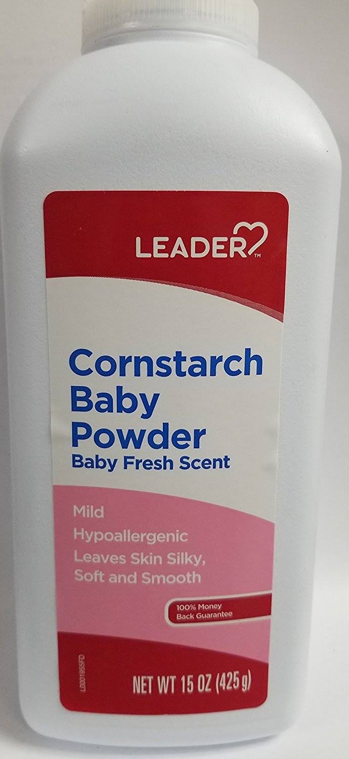 Leader Cornstarch Baby Powder, Baby Fresh, 440ml Each