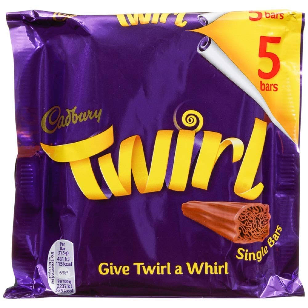 Cadbury Twirl Chocolate Bar - 5 Pack, 107.5g