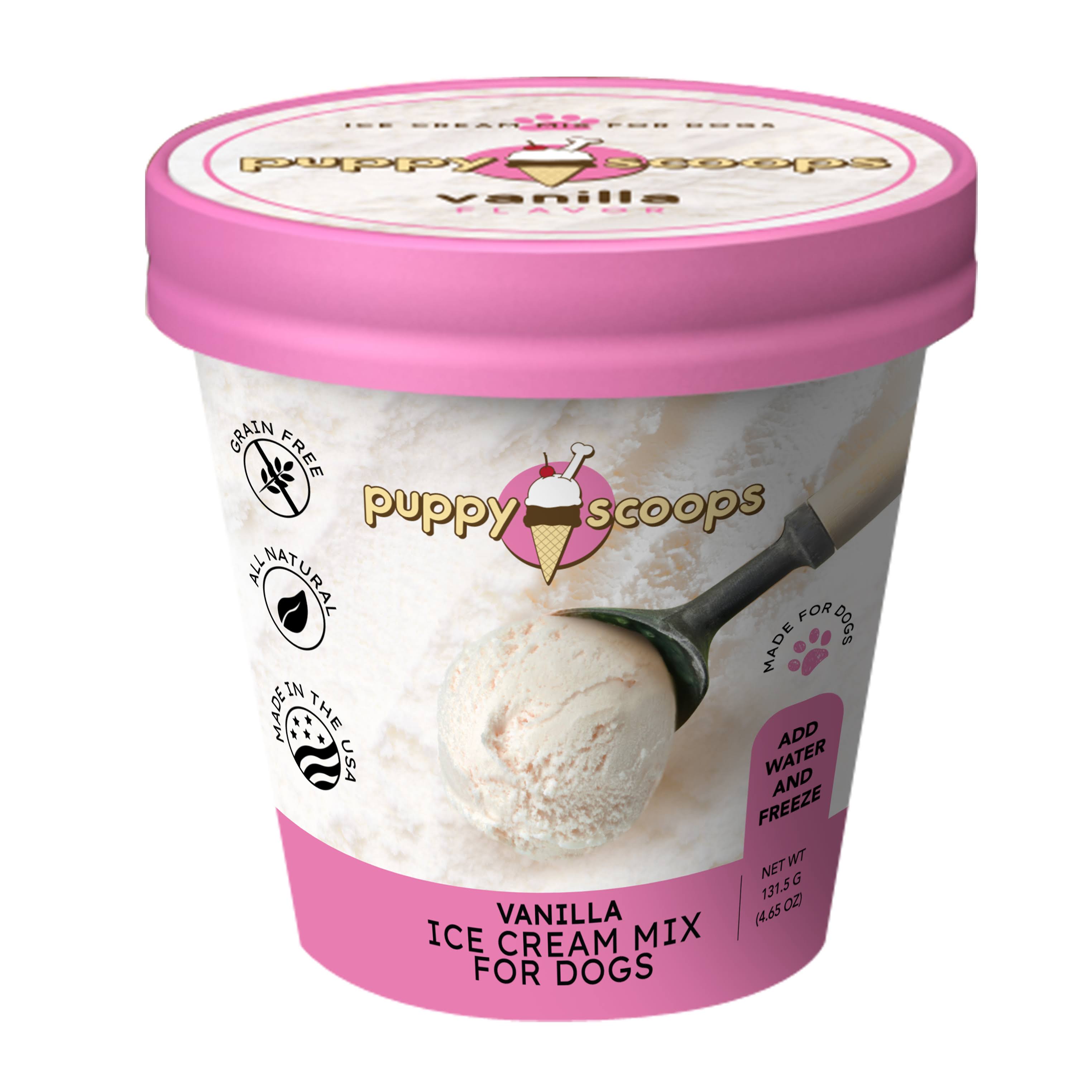 Puppy Scoops Ice Cream Mix for Dogs and Puppies - Vanilla Flavor, 6oz