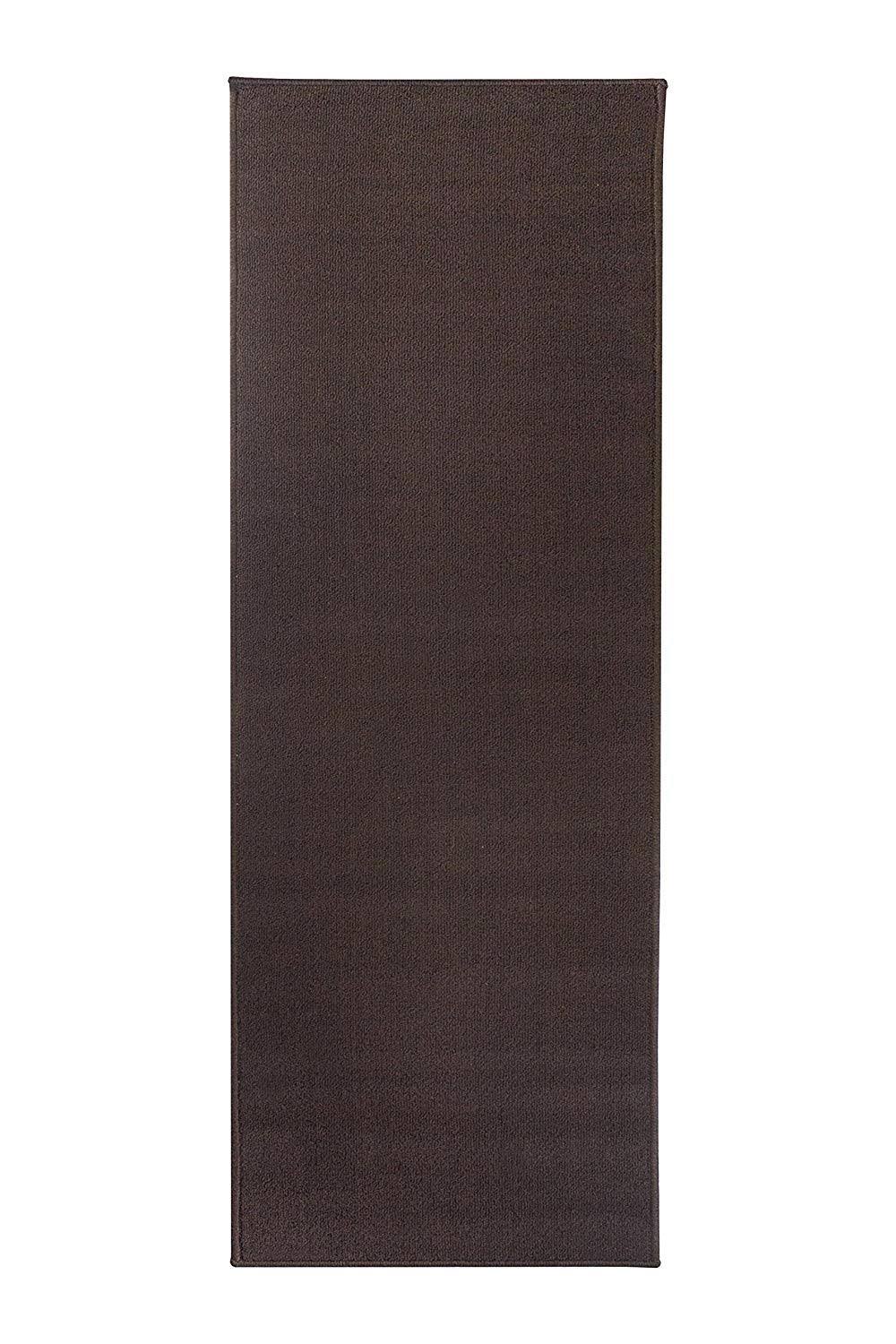 Ritz Accent Door Rug Runner with Non-Slip Latex Backing, 20-Inch by 60-Inch Kitchen & Bathroom Runner Rug, Chocolate Brown