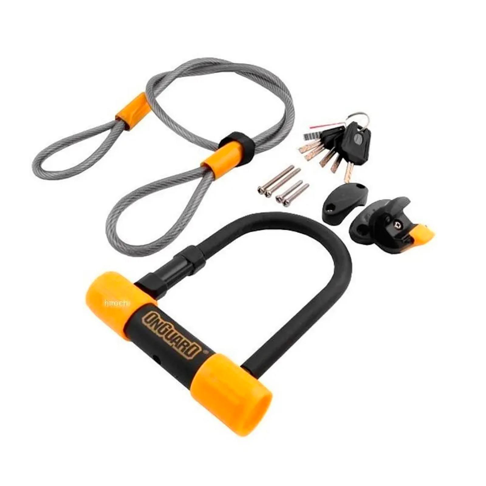 Onguard Bulldog Mini DT U-Lock & Cable - Black & Yellow, 8.9cm x14cm