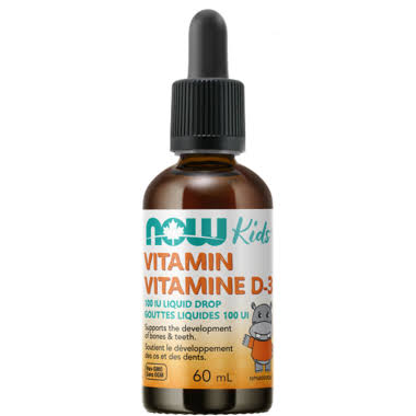 Now Kids' Vitamin D-3 - 100 IU, 60ml