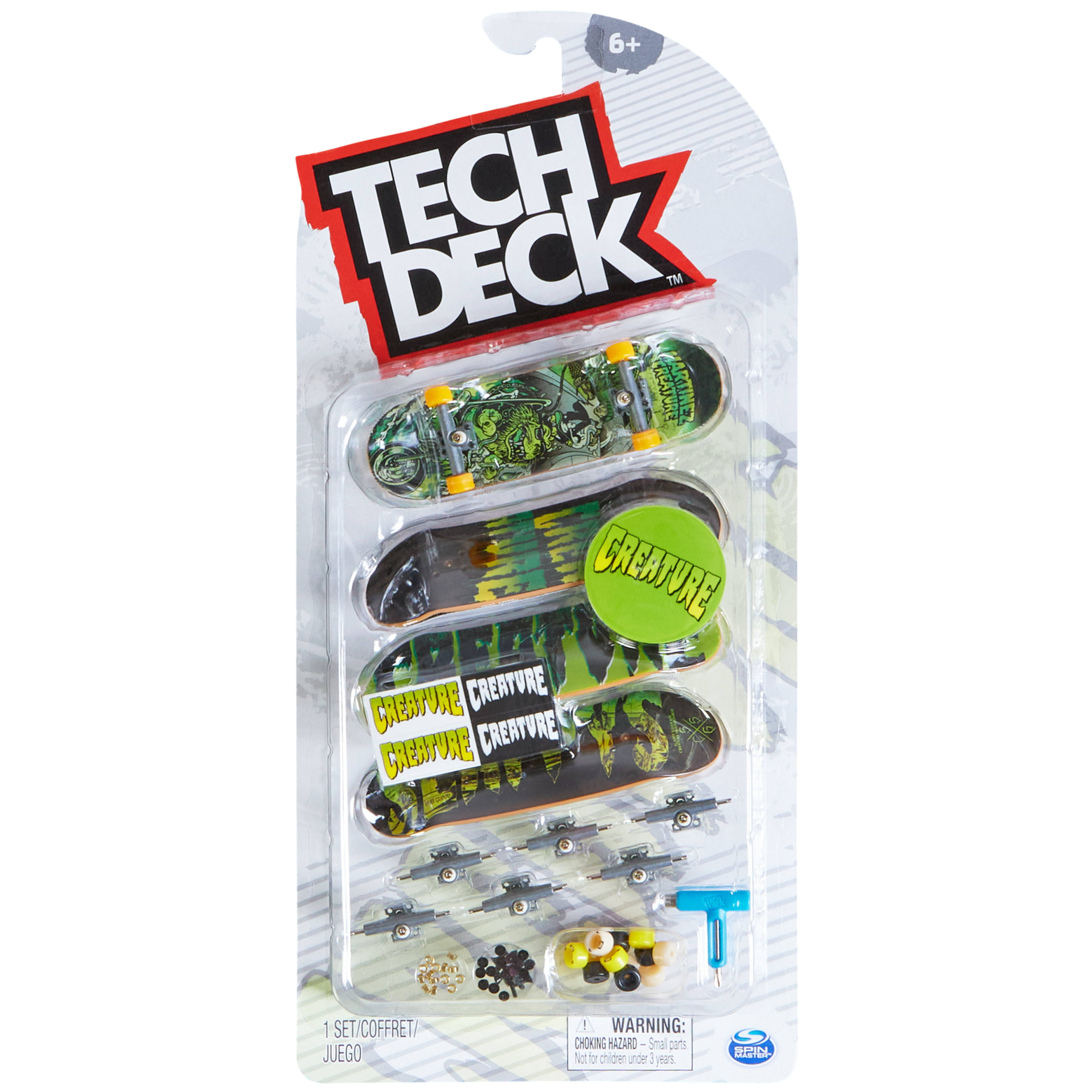 Tech Deck, Ultra Dlx Fingerboard 4-pack, Creature Skateboards, Collectible And Customizable Mini Skateboards Tech Deck Multi