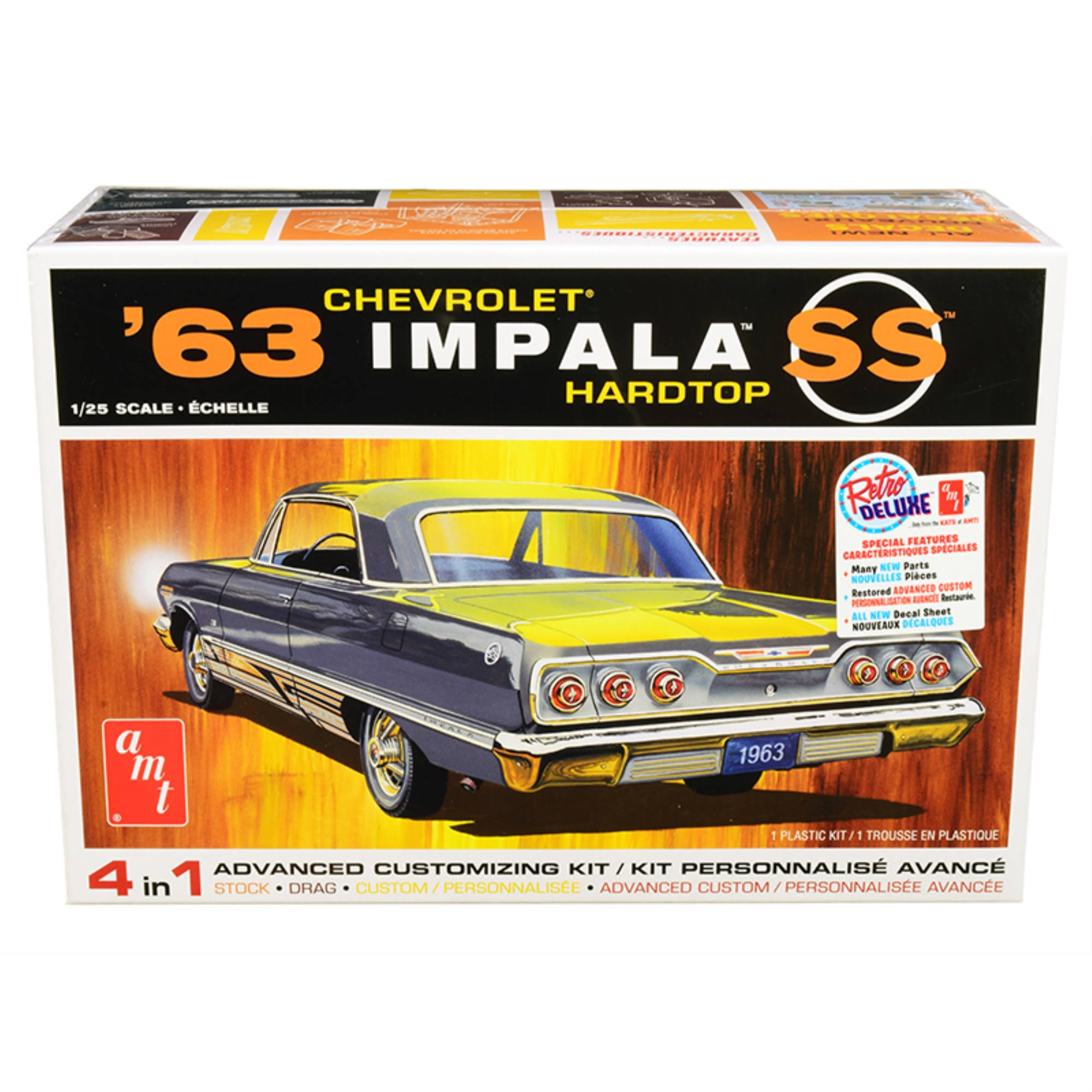 AMT 1149 1963 Chevrolet Impala SS Customizing Plastic Model Kit - Scale 1:25