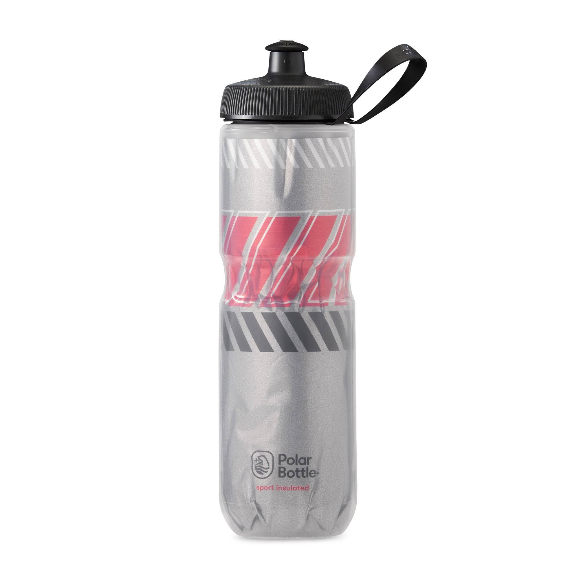 Polar Sport Insulated Tempo Water Bottle - 24oz, Silver/Red