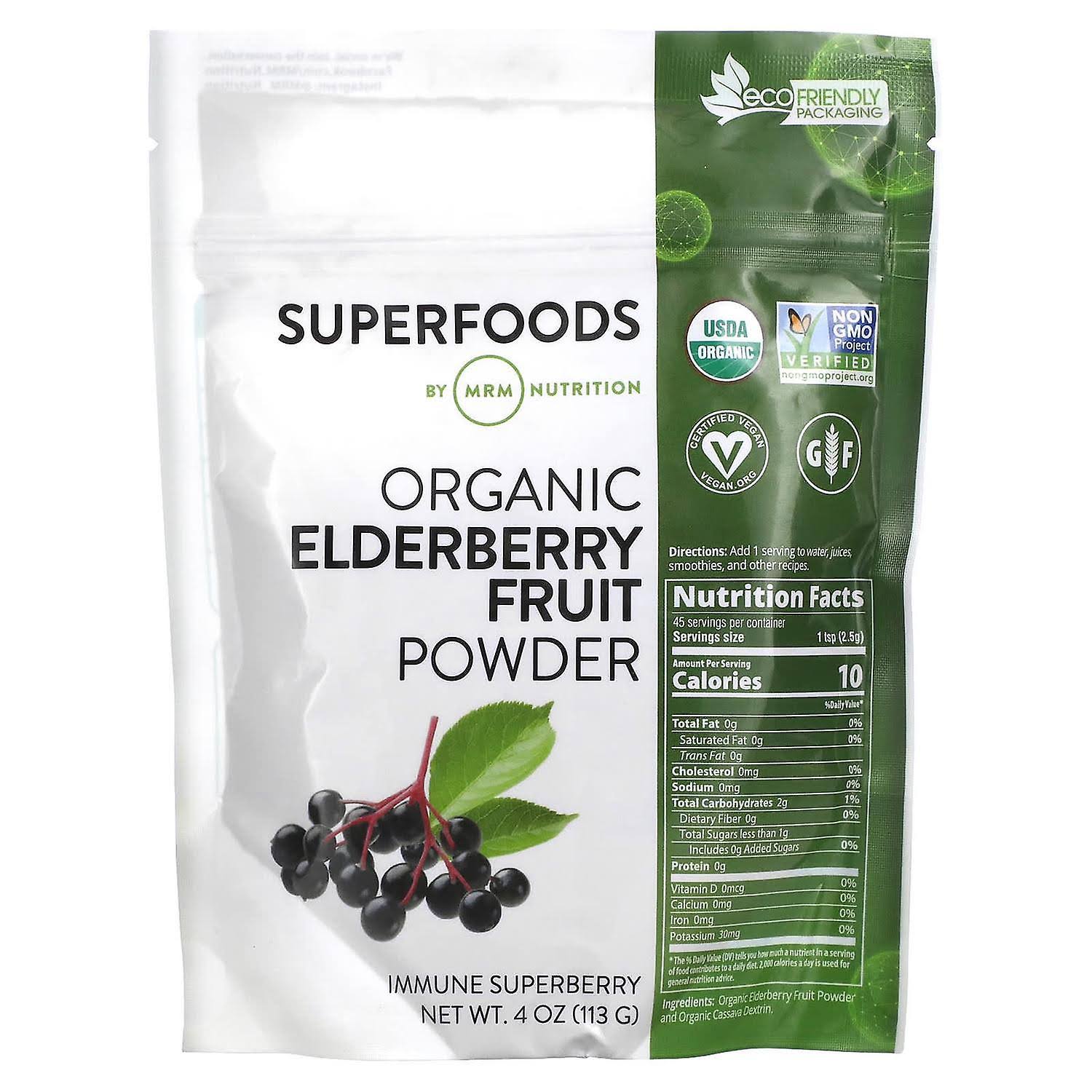 MRM Nutrition, Organic Elderberry Fruit Powder, 4 oz (113 g)