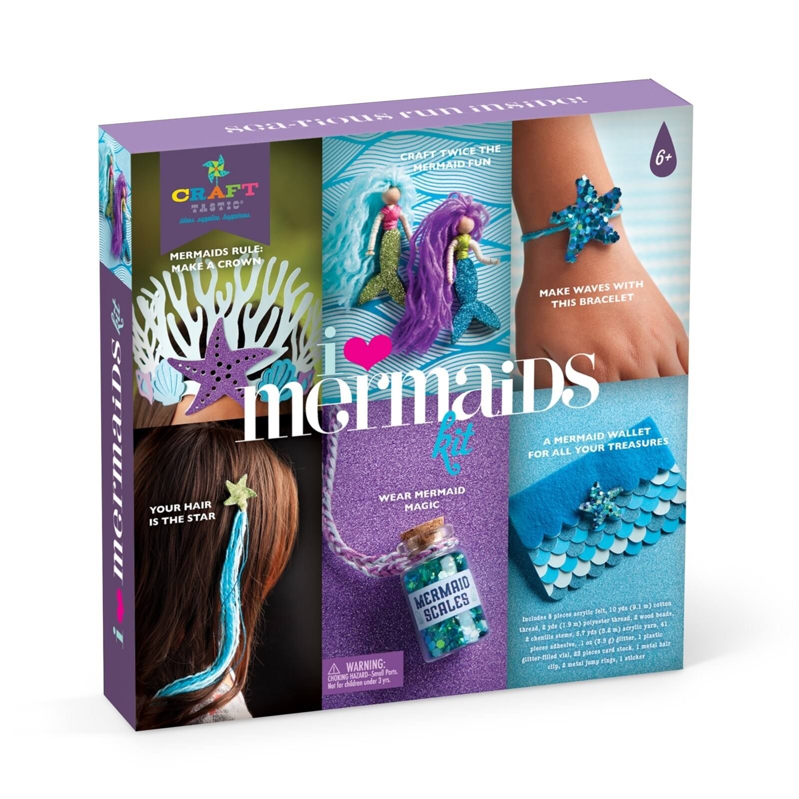Craft-tastic - I Love Mermaids Kit - Craft Kit Includes 6 Mermaid-Them