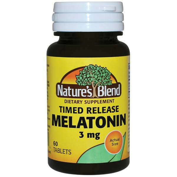 Nature's Blend Melatonin Timed Release Dietary Supplement - 60 Count
