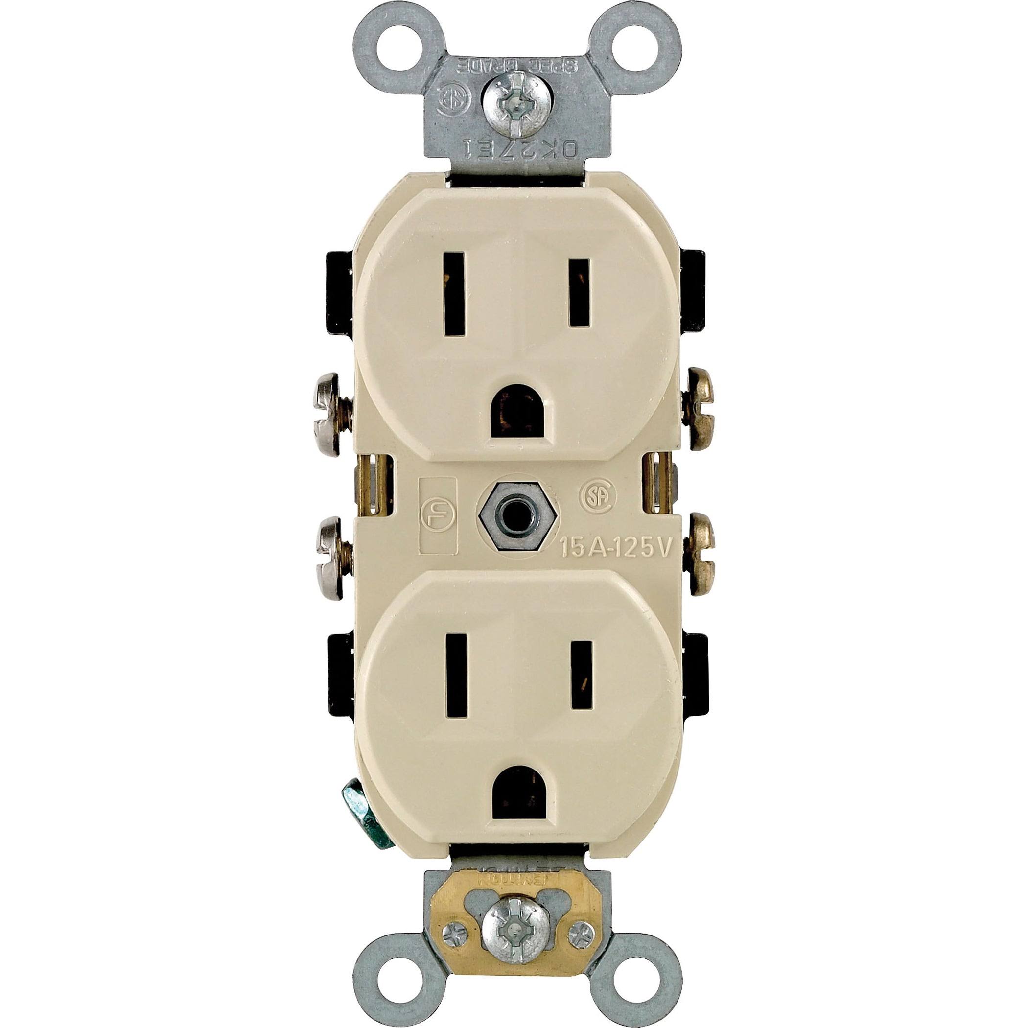 Leviton 111-BR15-00I Duplex Grounded Outlet