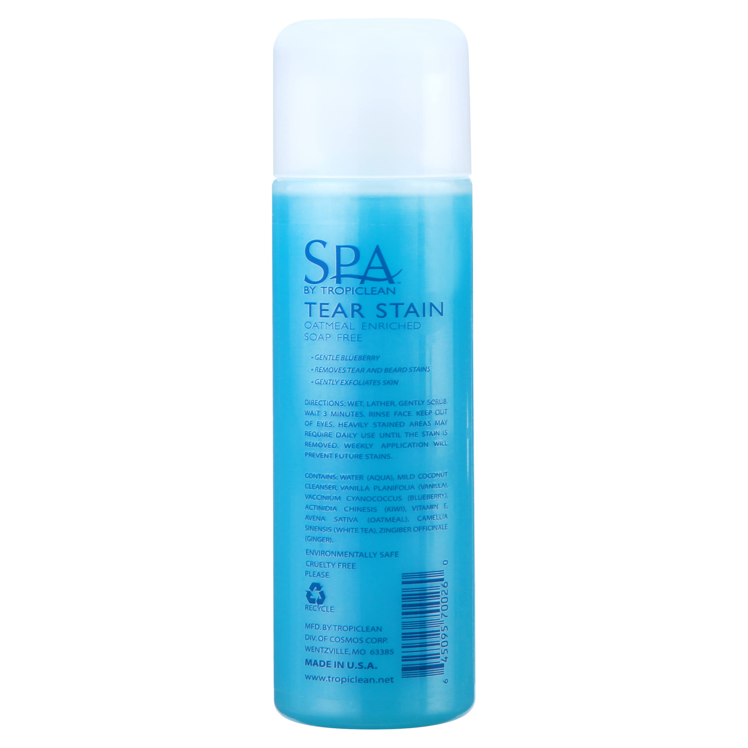 Tropiclean Spa Fresh Facial Cleanser - Oatmeal & Blueberry, 295ml