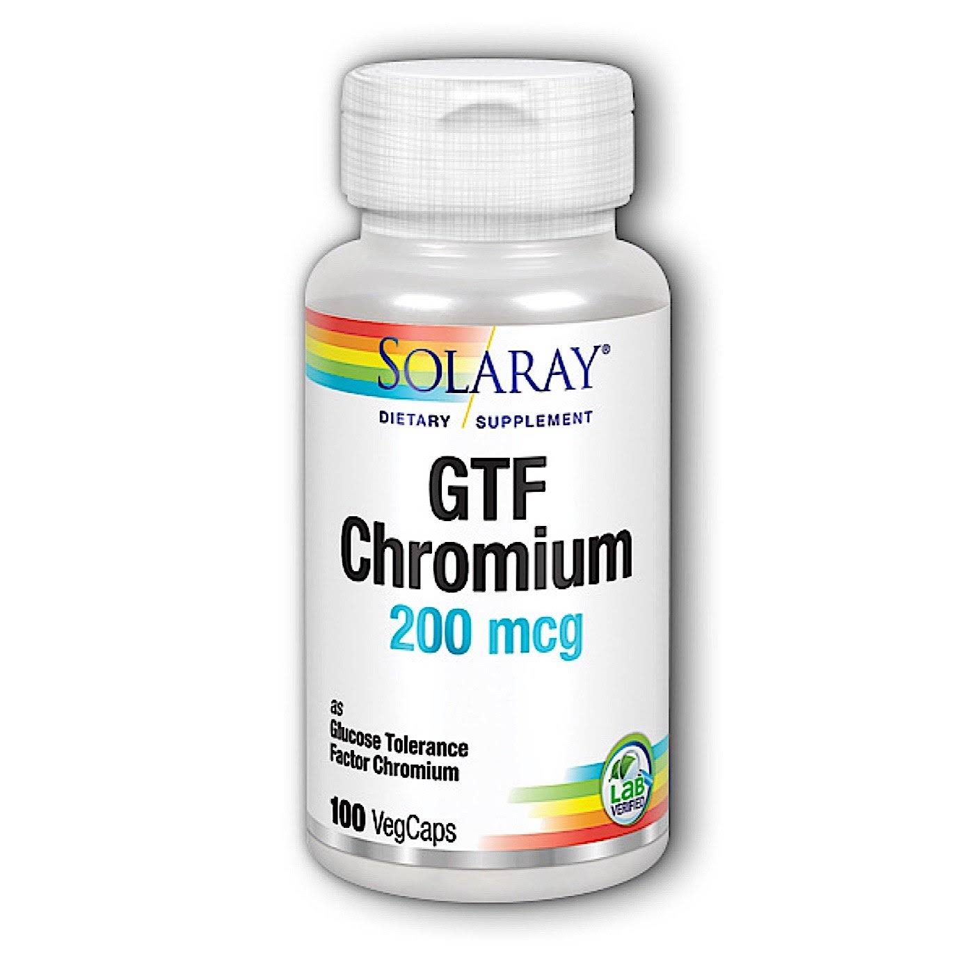 Solaray GTF Chromium 200Mcg Dietary Supplement - 100 Capsules