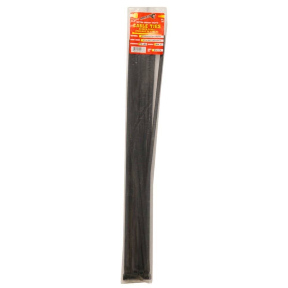 Tool City Cable Tie - Black, 24.9", 25pk