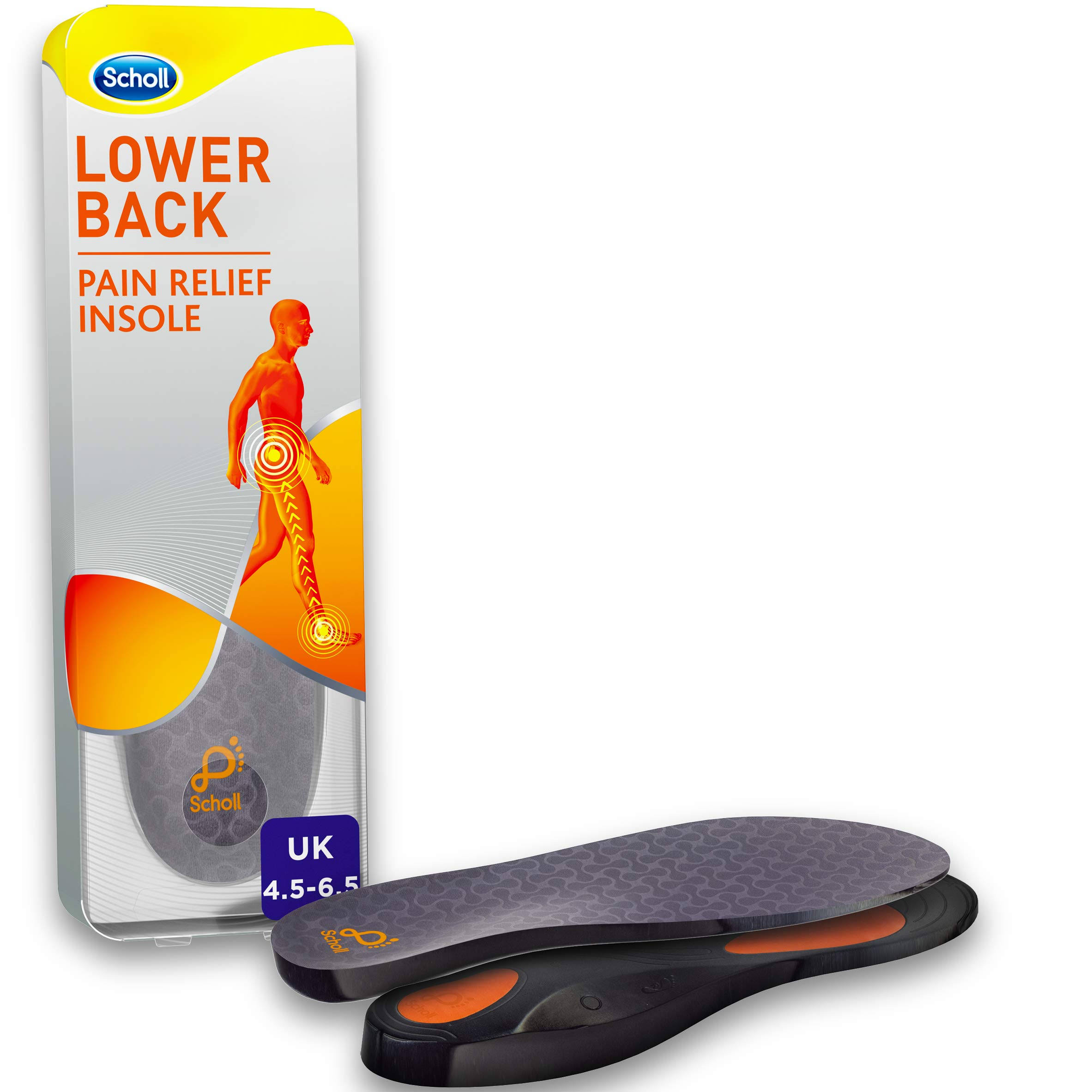 Scholl Orthotic Insole Lower Back Pain Relief, Small, UK Size 4.5-6.5