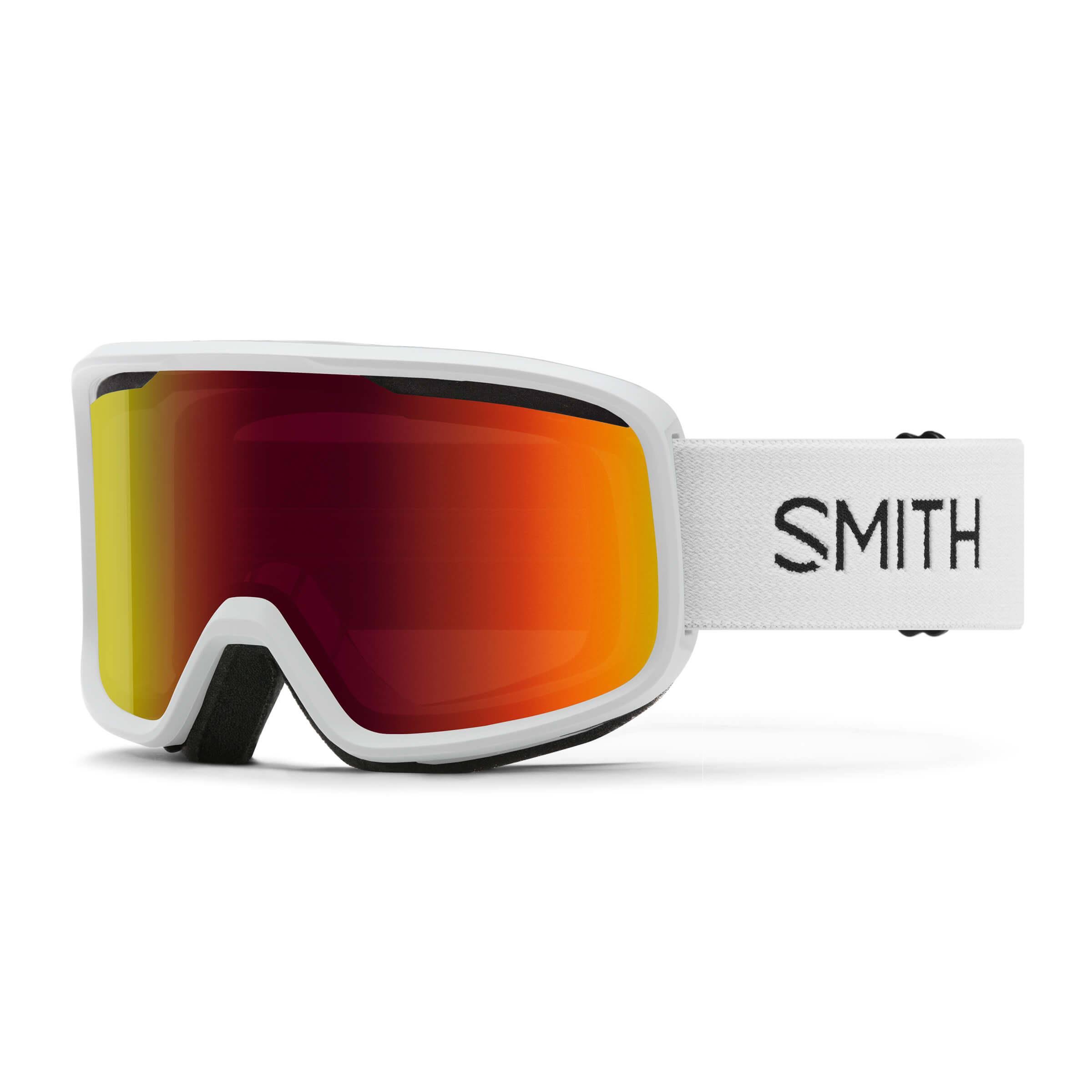 Smith Frontier Snow Goggles - White Red Sol-X Mirror
