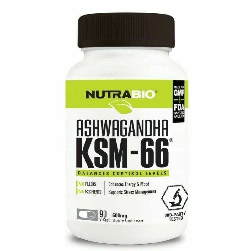 NutraBio Labs, Ashwagandha KSM-66, 600 mg, 90 V-Caps