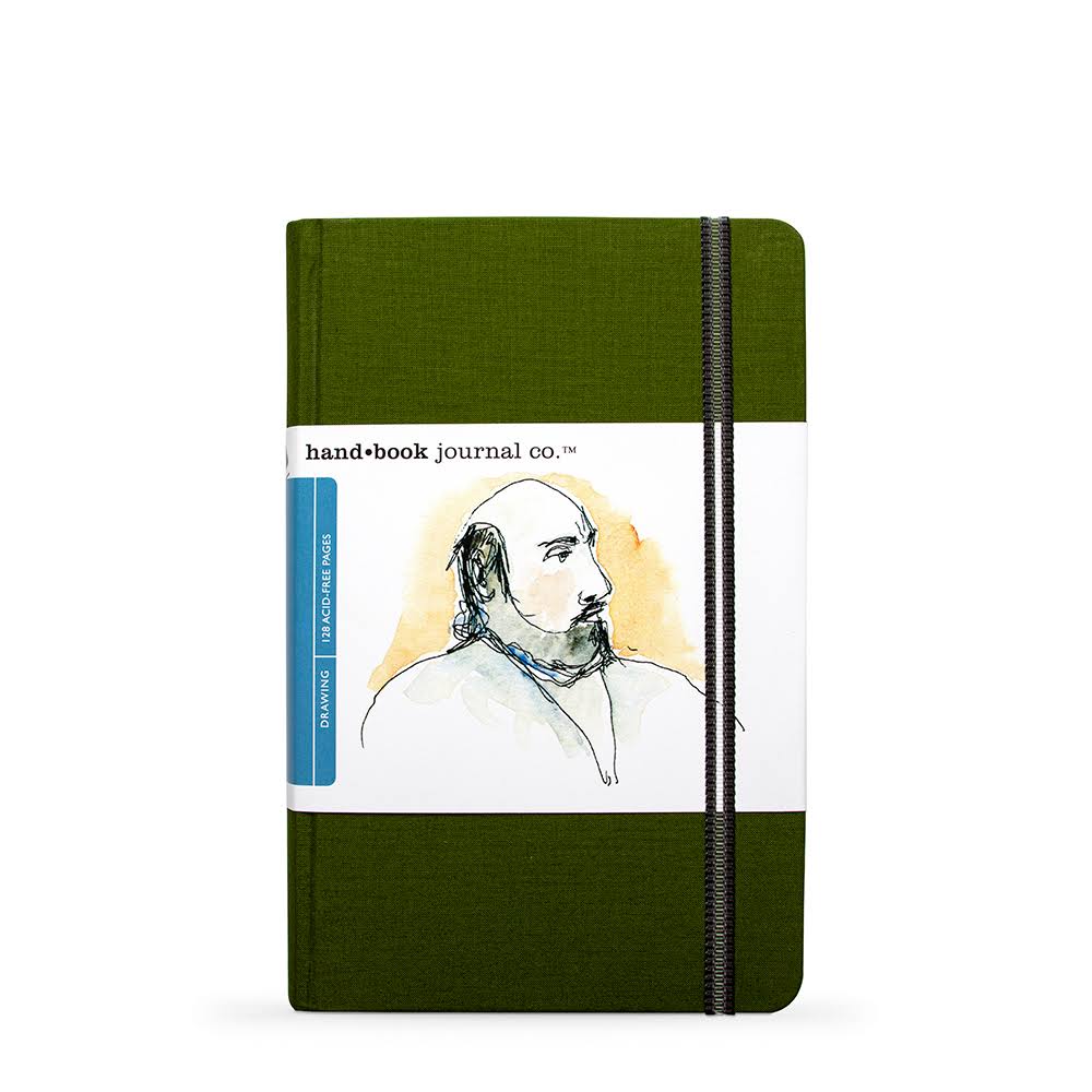 Global Art Materials Drawing Book - 8 1/4" x 5 1/2", Large, Portrait, Cadmium Green