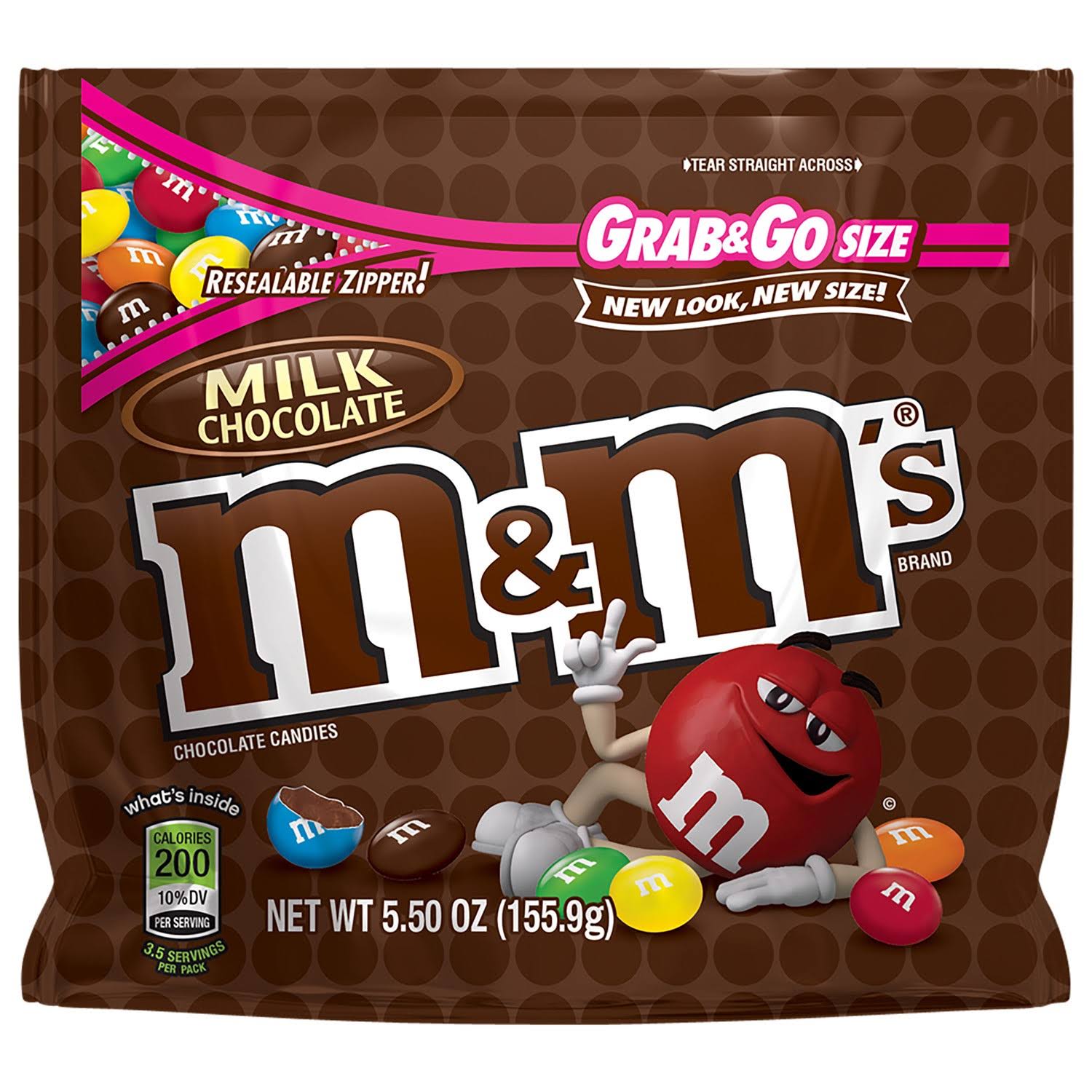 M&M's Milk Chocolate Candies - Grab&Go Size, 5.50oz