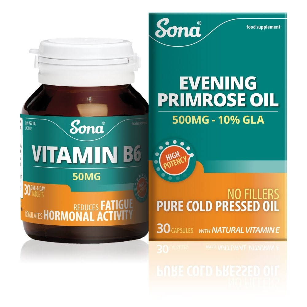 Sona Pmt Pack Vitamin B6 30 Cap And Evening Primrose Oil 30 Cap